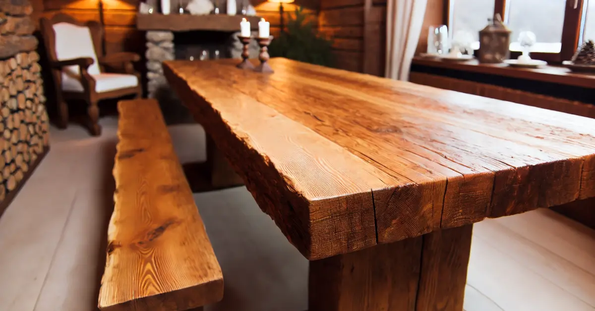 Mesa Rústica de Madeira Maciça